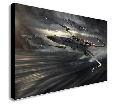 X WING - STAR WARS Leinwand Wandkunst gerahmter Druck. Verschiedene Größen