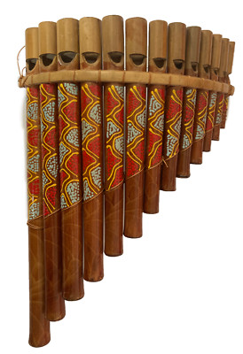 Klasse B x Display Handgefertigte Bambus Anden Stil Panpipes mit Farbdetail Flöte