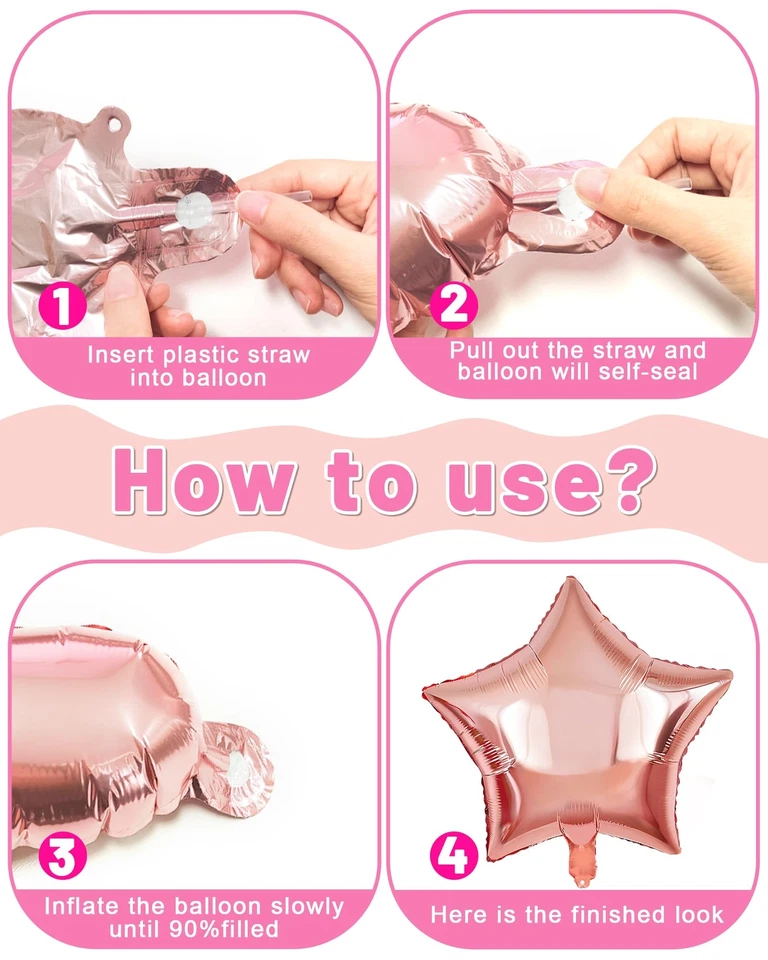 Rose Gold Birthday Decorations for Women and Girls, Rose Gold Party Decorations - Image 2 of 4