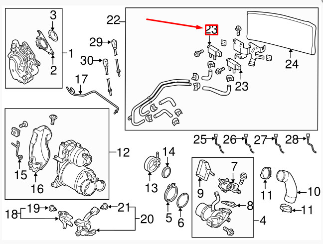 Capteur de pression d'échappement 03L906051D pour Volkswagen Jetta A6