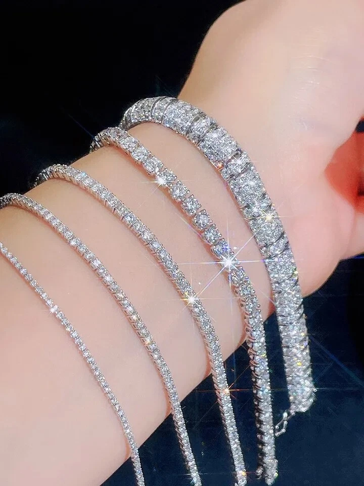 Moissanite tennis 2024 bracelet sterling silver