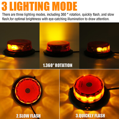 LED Warnleuchte Rundumleuchte 12V 24V Blitzleuchte Magnet 40 LED