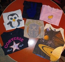 Lot of 6 Kids Graphic Print T-Shirts Tops Youth Boys Girls Various Sizes Trendy