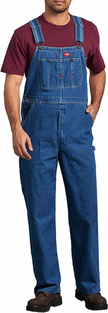 dickies stonewashed bib overalls