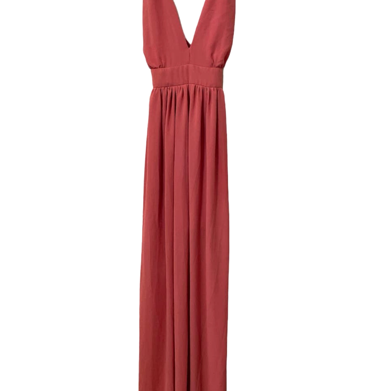 Mind Code Salmon Maxi Length Spaghetti Strap Brid… - image 3