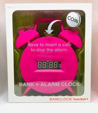Dreams Banclock Bank & Alarm Twin Bell Clock Stylish Color Pink