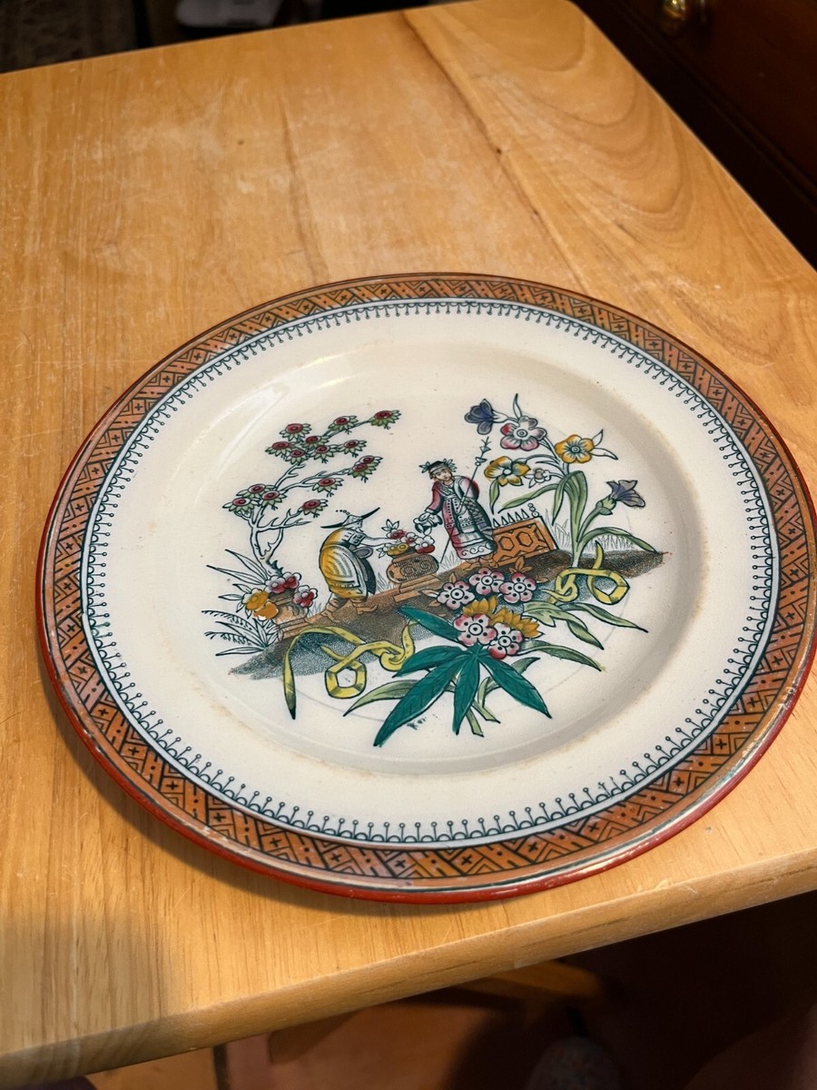 ANTIQUE E.M. & CO. EDGE MALKIN & CO TRANSFERWARE 8 1/4