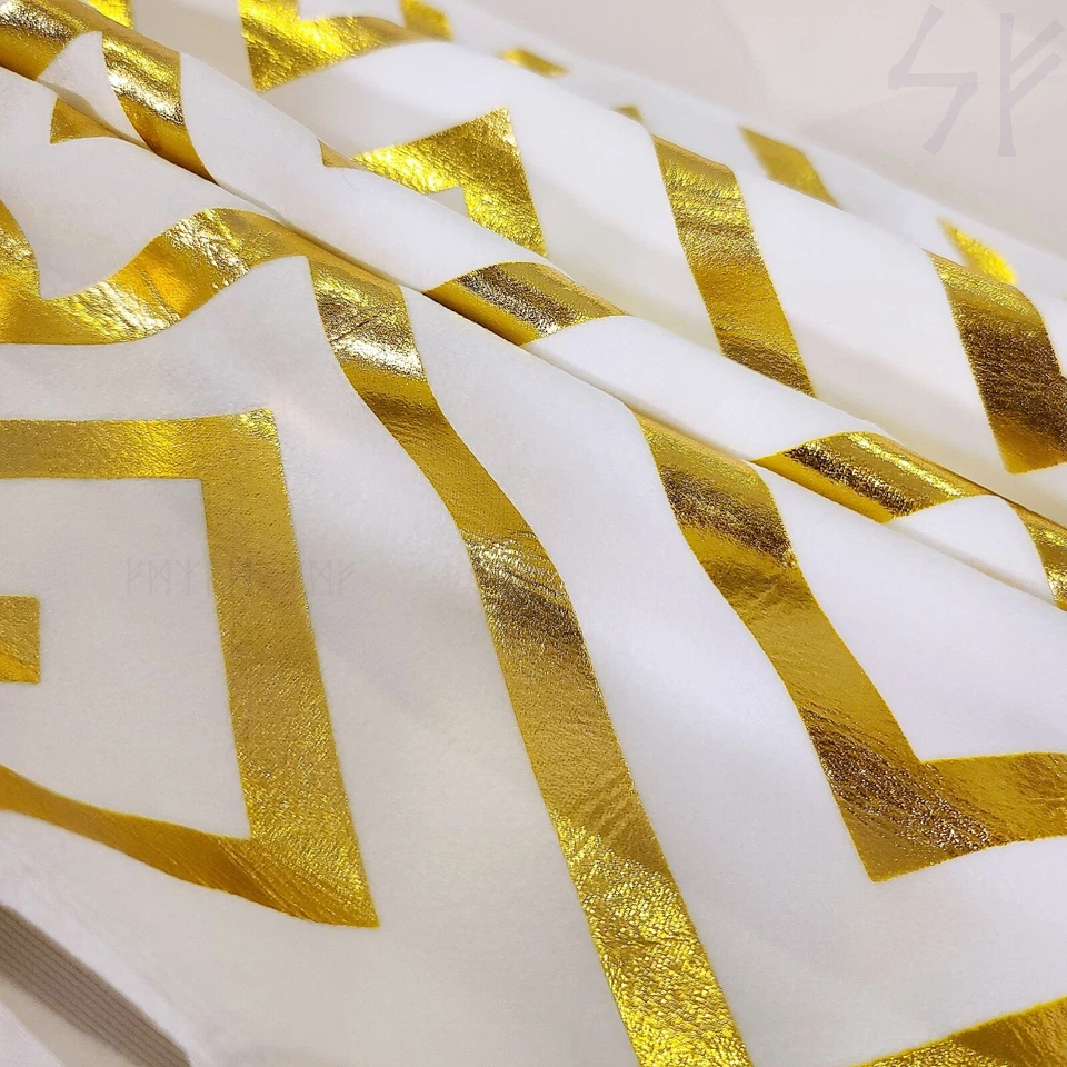 Juego de 4 fundas de almohada de lámina dorada de 18x18" blancas y doradas w1256 Foto 4 de 4