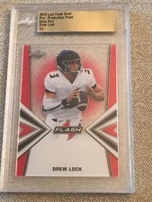 DREW LOCK 2019 LEAF FLASH CLEAR RED PROOF CARD #1/1 BRONCOS MISSOURI ROOKIE QB
