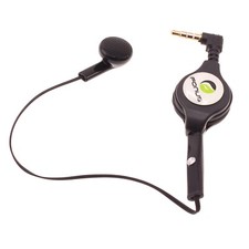 Headphone Retractable Mono Earphone 3.5mm w Mic Headset for Cell Phones