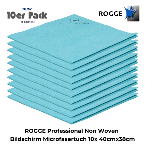 10er Set ROGGE Microfasertücher für OLED-LCD-TFT-LED- TV Displays, ca. 38x40 cm
