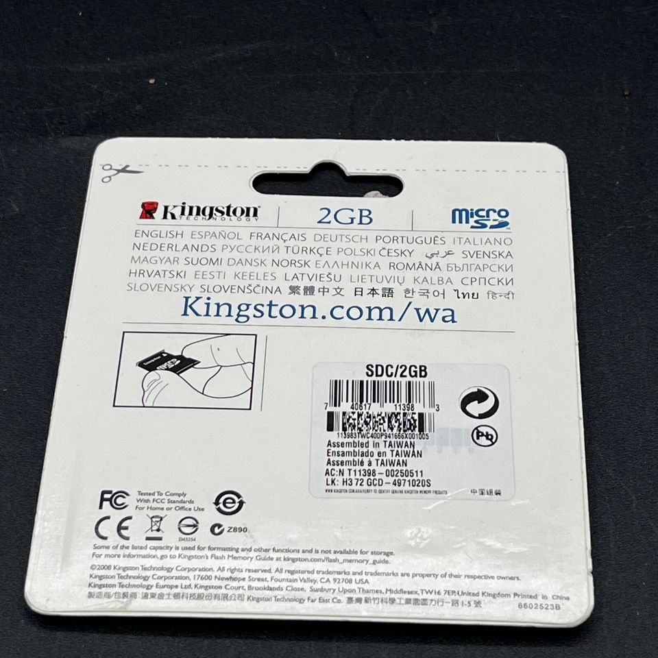 Kingston 2 GB MicroSD FMemory Card (SDC/2GB) - Image 2 of 2