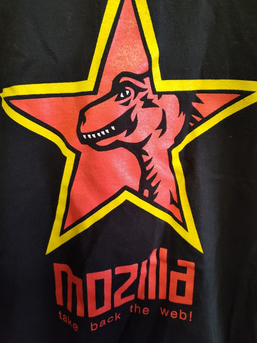 Vintage Mozilla 1.0 Firefox Shirt Mens Black Promo T SHIRT