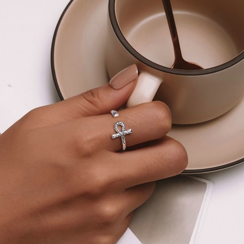VOROCO 925 Sterling Silver DIY Adjustable Rings Open CZ Styles Cute Simple Rings - Picture 183 of 336