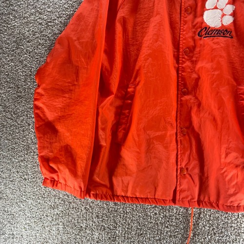 Vintage 80s Clemson Tigers Jacket Mens Large Orange Hartwell Made In USA NCAA - Picture 6 of 14