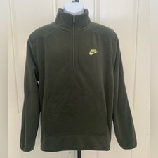 NIKE Green 1/4 Zip Fleece Pullover M