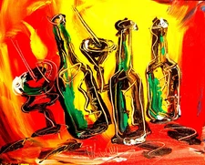 Buy from Canada DRINKS WINE  original art by M. KAZAV canvas stretched