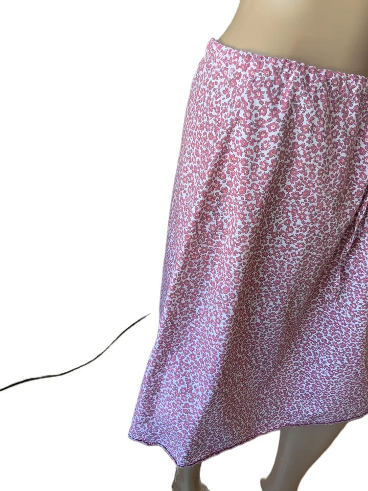Bass Women’s Pink Floral Midi Drawstring Skirt Med Peasant Cottagecore Cabincore - Image 4 of 4