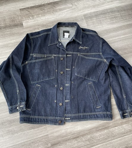 Sean John Mens Dark Wash Jean Jacket 