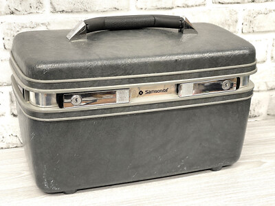 Vtg Gray Samsonite Profile II Luggage Makeup Vanity Train Hard Side Carry Case