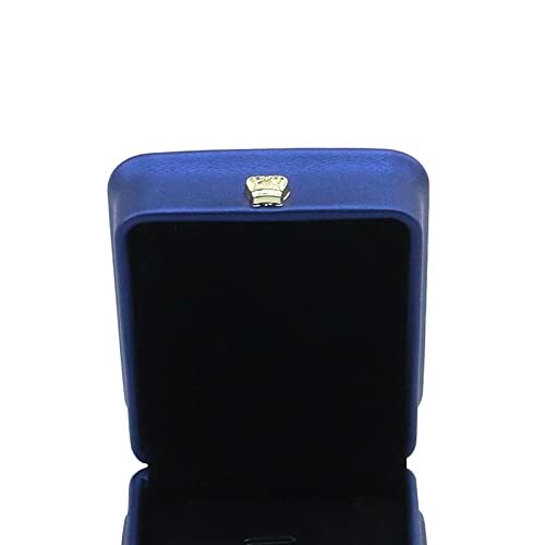 PU Leather Velvet Interior Necklace Royal Blue Jewelry Gift Box Pendant