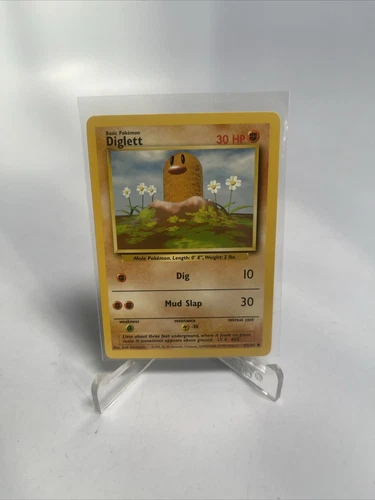 Diglett 47/102 Common Base Set Unlimited Pokemon 1999 WOTC Vintage NM