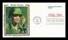 US COVER BLINDED VETERANS POSTAL STATIONERY FDC COLORANO SILK CACHET