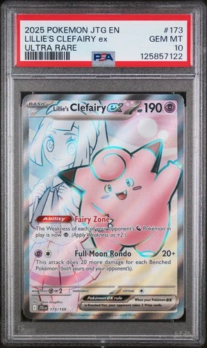 Lillie's Clefairy EX #173 PSA 10 2025 Pokemon Journey Together En Ultra Rare