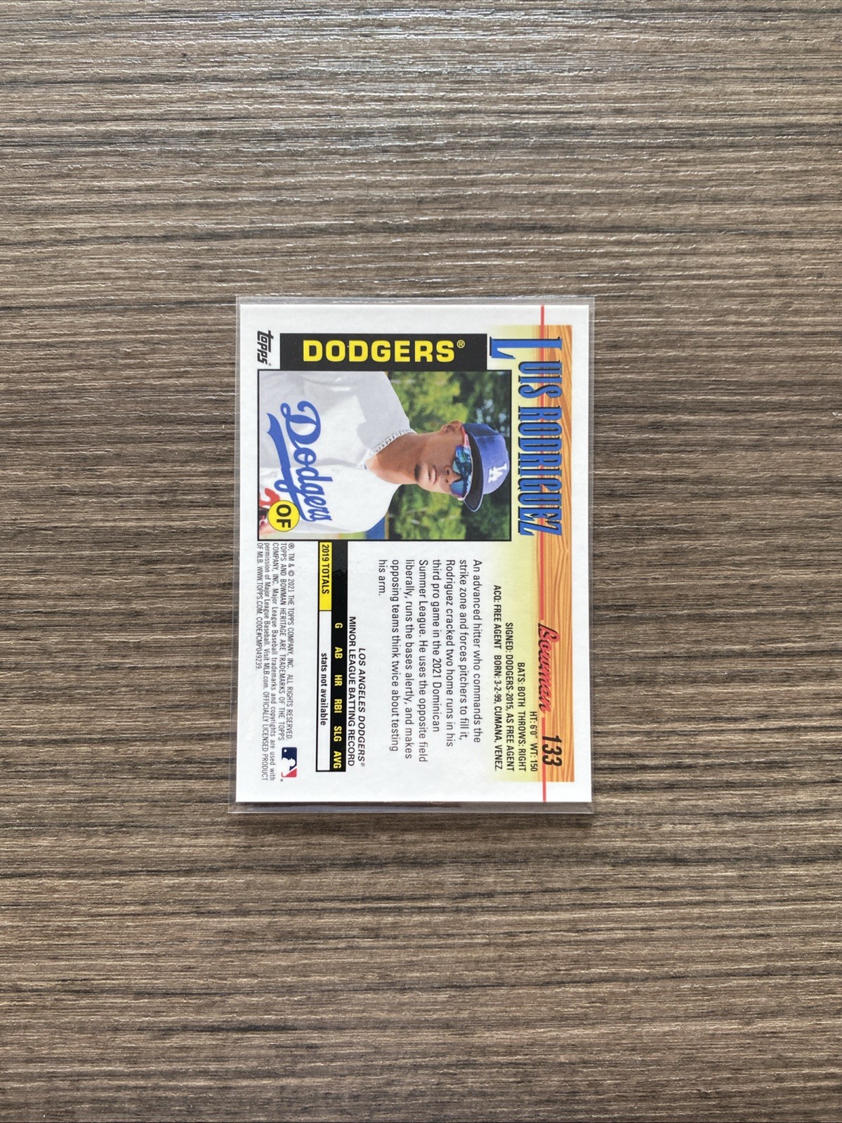 2021 Bowman Heritage - Luis Rodriguez - Chrome Gold Refractor Parallel - 26/50 view 11