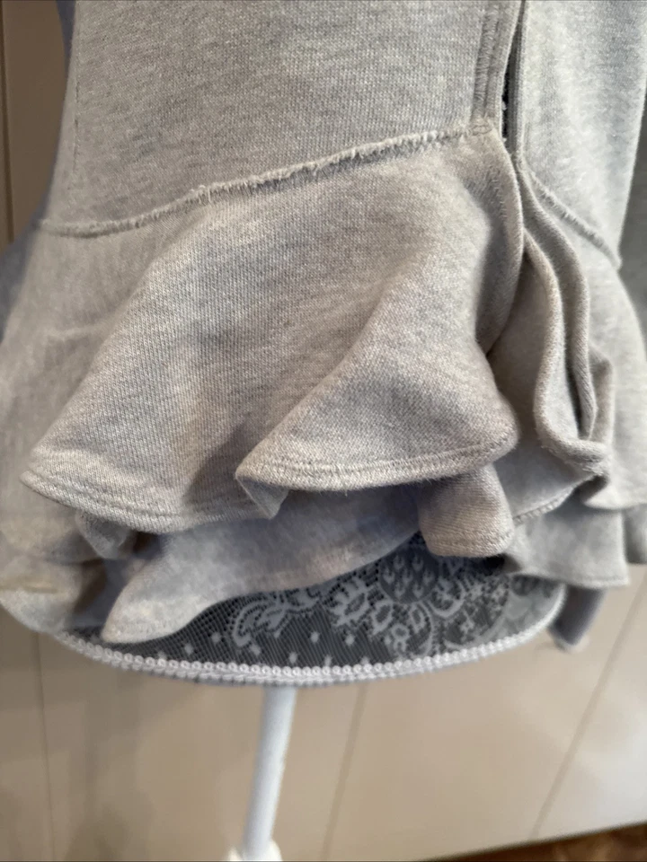 Ralph Lauren Rugby Gris Claro Cuello Grande Volantes Cárdigan Sudadera - M Foto 2 de 4