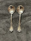 2 Reed & Barton Sterling Silver 1949 Burgundy Round Bowl Soup Spoons 98 Grams
