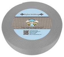 Country Brook Design 1 1/2 Inch Silver Heavy Duty Nylon Webbing, 10 Yards