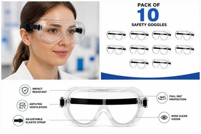 10 x Schutzbrille Schutzbrille Augenschutz Antibeschlag Labor Arbeit PSA Tragen