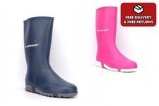 Dunlop Girls Wellies Boys Wellies Wellington Boots Waterproof Wellingtons Pink
