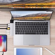 HYPER DRIVE USB C HUB NET 6-IN-2 MACBOOK MULTI-PORT 4K30HZ HDMI - SILVER