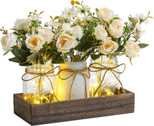 3 Pcs Mason Jar Centerpiece Table Decorations for Dining Table Decor Farmhouse C