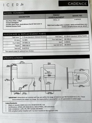 Icera, C-6640.01, Karo II, One-Piece, Single Flush, Compact, Elongated, Toilet