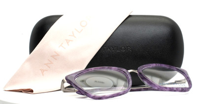ANN TAYLOR AT334 C02 Eggplant Womens Semi Cat Eye Eyeglasses 52-17-135 B:39