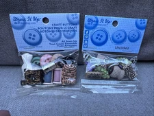 NIP Dress It Up 3D Embellishments Buttons Vintage; Sewing Theme & Wine Themed