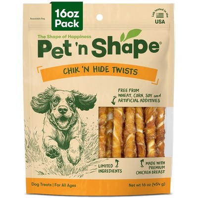 Pet 'n Shape Chik Hide Twists   Chicken Wrapped 1 Pound (Pack of 1), Brown