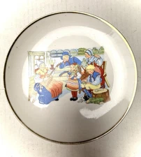 Vintage Swedish Folk Scene Aina Stenberg Porcelain Decorative Plate Sweden