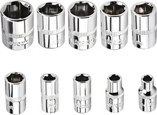 Utoolmart 1/4-inch Drive 6-Point Shallow Socket Set Short set, 1/4inch 