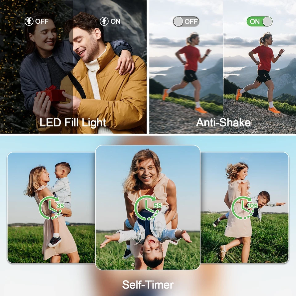 Cámara Digital 4K 72MP Cámara de Vlogging para YouTube 2.8" 270° Pantalla Abatible 18XZoom Foto 3 de 4