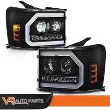 Led Drl Tube Projector Headlights Fit For 07-13 Gmc Sierra 1500 2500hd 3500hd