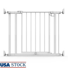 Baby Pet Gate Walk-Through Quad Cam Lock Easy Install Extra Safety Doorway 30-37