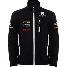 Chaqueta Racing - Cortavientos moto shoftshell negra con cremalleras