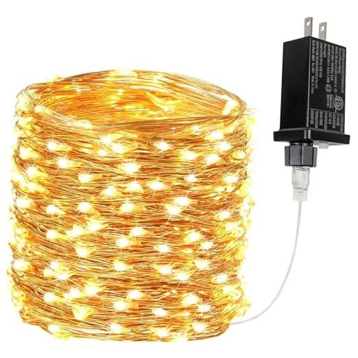 66Ft 200 LED Fairy Lights Plug in, Waterproof String 1 Pack(200LED) Warm White