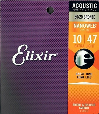 Elixir 11002   Nanoweb   Extra Light 010-047   Satz Saiten für Westerngitarre