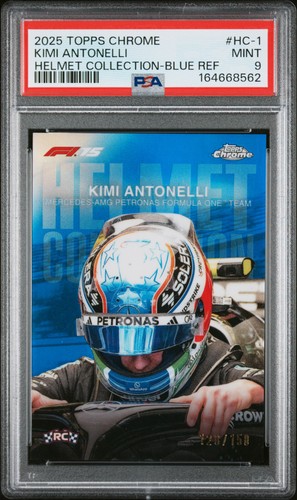 Kimi Antonelli [Blue Refractor] #HC-1 2025 Topps Chrome Formula 1 Helmet Collection card