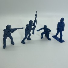 Unbranded Mixed Civil War Soldiers Blue Plastic Figures Lot of 4 Vintage